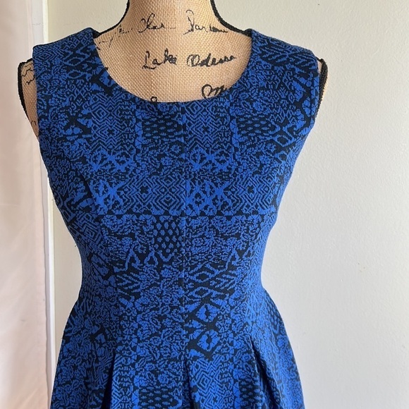 Emerald Sundae blue black print dress size S - Picture 5 of 12